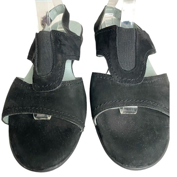 David Tate Women’s Black Leather Slingback Sandals Size 10.5 – Resort Boho Work - Picture 3 of 9